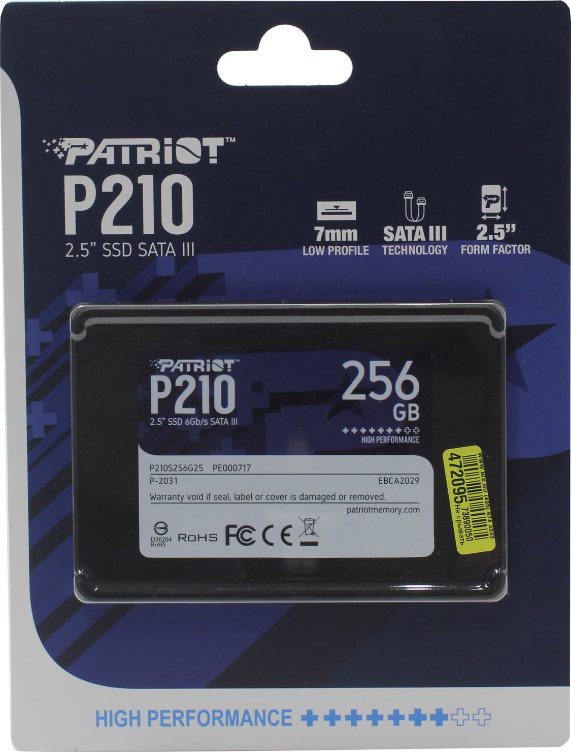 SSD Patriot P210 256gb